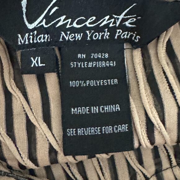 Vincente Shawl Shrug XL Brown Black Striped Textured Toggle Front 100% Polyester - Picture 12 of 13